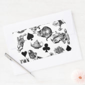 Sticker Rectangulaire Alice White Rabbit Wonderland Classic (Enveloppe)