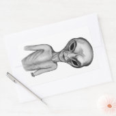 Sticker Rectangulaire Alien gris, je veux croire (Enveloppe)