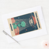 Sticker Rectangulaire Alien UFO de texte personnalisé (Enveloppe)