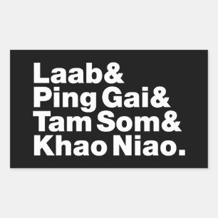 Sticker Rectangulaire Alimentation de la rue laotienne