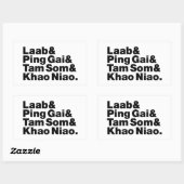 Sticker Rectangulaire Alimentation de la rue laotienne (Feuille)