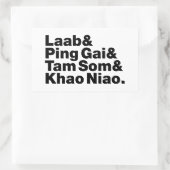 Sticker Rectangulaire Alimentation de la rue laotienne (Sac)