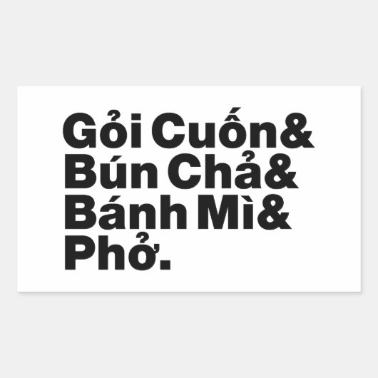 Sticker Rectangulaire Alimentation de rue vietnamienne (Devant)