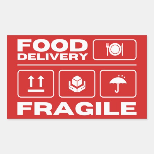 Sticker Rectangulaire Alimentation fragile (Devant)