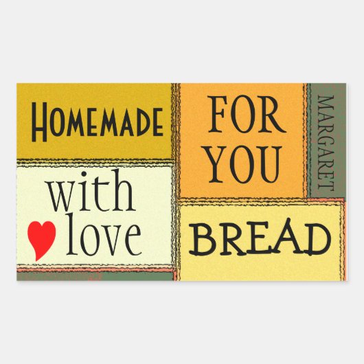 Sticker Rectangulaire Alimentation maison personnalisée (Devant)