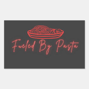 Sticker Rectangulaire Alimenté par des blagues sur les pâtes Design pour