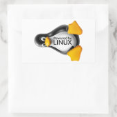 Sticker Rectangulaire Alimenté par Linux (Sac)
