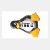 Sticker Rectangulaire Alimenté par Linux (Devant)