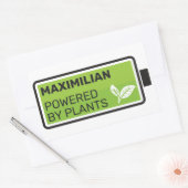 Sticker Rectangulaire Alimenté par plante vert nom complet de batterie p (Enveloppe)
