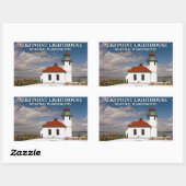 Sticker Rectangulaire Alki Point Lighthouse, Seattle Washington (Feuille)