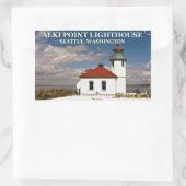 Sticker Rectangulaire Alki Point Lighthouse, Seattle Washington (Sac)