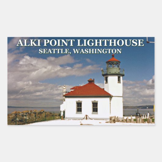 Sticker Rectangulaire Alki Point Lighthouse, Seattle Washington (Devant)