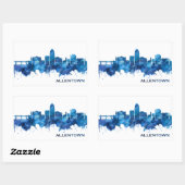 Sticker Rectangulaire Allentown Pennsylvania Skyline Blue (Feuille)