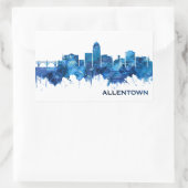 Sticker Rectangulaire Allentown Pennsylvania Skyline Blue (Sac)