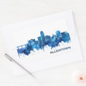Sticker Rectangulaire Allentown Pennsylvania Skyline Blue (Enveloppe)