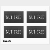 Sticker Rectangulaire Allergie aux fruits à coque sans danger pour la cu (Feuille)