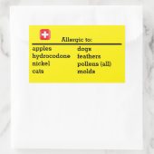 Sticker Rectangulaire Allergies (Sac)