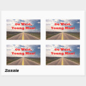 Sticker Rectangulaire Allez vers l'Ouest, Young Man (Feuille)
