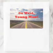 Sticker Rectangulaire Allez vers l'Ouest, Young Man (Sac)