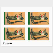 Sticker Rectangulaire Alligator à Haut-de-Forme (Feuille)