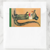 Sticker Rectangulaire Alligator à Haut-de-Forme (Sac)