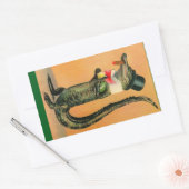 Sticker Rectangulaire Alligator à Haut-de-Forme (Enveloppe)