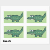Sticker Rectangulaire Alligator de dessin animé vert personnalisé (Feuille)