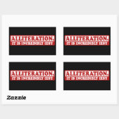 Sticker Rectangulaire Allitération drôle écriture créative (Feuille)