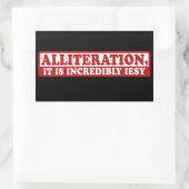 Sticker Rectangulaire Allitération drôle écriture créative (Sac)