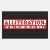 Sticker Rectangulaire Allitération drôle écriture créative (Devant)