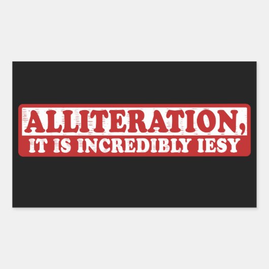 Sticker Rectangulaire Allitération drôle écriture créative (Devant)