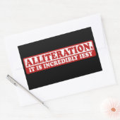 Sticker Rectangulaire Allitération drôle écriture créative (Enveloppe)