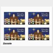 Sticker Rectangulaire Allons, Adorons-Le, Nativité De Noël (Feuille)