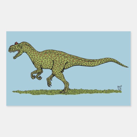 Sticker Rectangulaire Allosaurus de Dinosaure Jurassique (Devant)