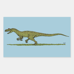 Sticker Rectangulaire Allosaurus de Dinosaure Jurassique
