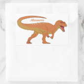 Sticker Rectangulaire Allosaurus orange droite (Sac)