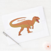 Sticker Rectangulaire Allosaurus orange droite (Enveloppe)