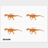 Sticker Rectangulaire Allosaurus orange gauche (Feuille)
