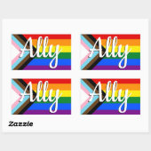 Sticker Rectangulaire Ally | Indicateur de progression de la fierté (Feuille)