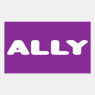Sticker Rectangulaire Ally LGBTQ Fête de l'Esprit droit de l'Ally Blanc 