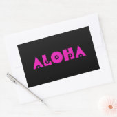 Sticker Rectangulaire Aloha en fleurs roses (Enveloppe)