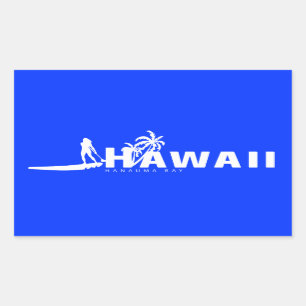 Sticker Rectangulaire Aloha Hawaï se tiennent barbotante