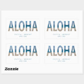 Sticker Rectangulaire Aloha Hawaii Beach Mariage tropical Bienvenue (Feuille)
