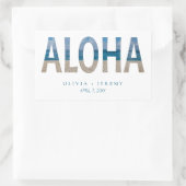 Sticker Rectangulaire Aloha Hawaii Beach Mariage tropical Bienvenue (Sac)