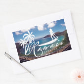 Sticker Rectangulaire Aloha Hawaii Se Déplace (Enveloppe)