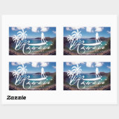 Sticker Rectangulaire Aloha Hawaii Se Déplace (Feuille)