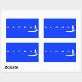 Sticker Rectangulaire Aloha Hawaii Se Déplace (Feuille)