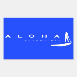 Sticker Rectangulaire Aloha Hawaii Se Déplace