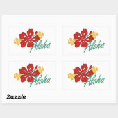 Sticker Rectangulaire Aloha Hibiscus (Feuille)