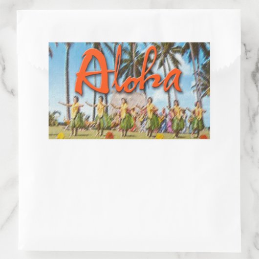Sticker Rectangulaire Aloha Hula (Sac)